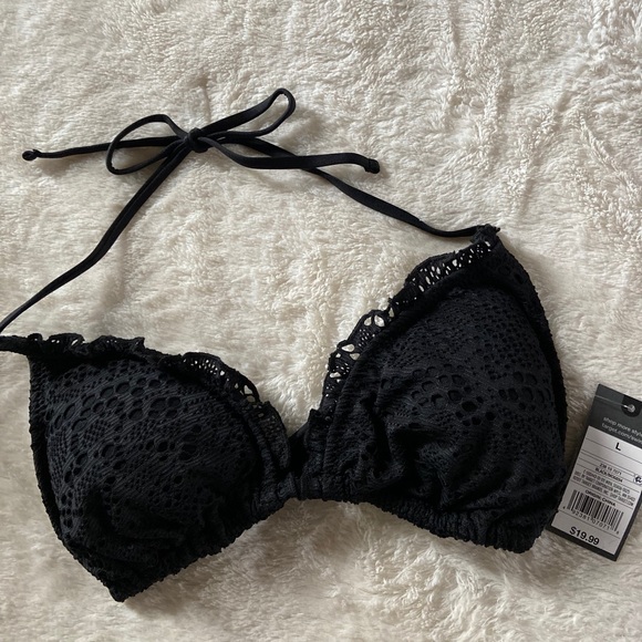 NWT Black Lace Bikini Top - Picture 1 of 4